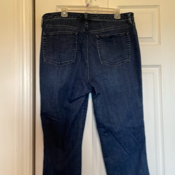 Talbots Flawless Sz 16 high waist modern ankle jeans navy/red vertical stripe - Picture 8 of 11